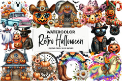 Western Halloween Retro Clipart Bundle - CraftNest - Digital Crafting and Art