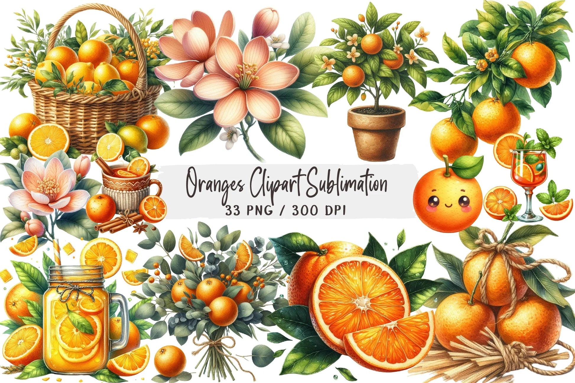 Oranges Clipart Bundle - CraftNest - Digital Crafting and Art