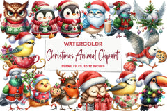 Christmas Animal Clipart Bundle 8 - CraftNest - Digital Crafting and Art
