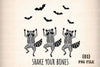 Funny Halloween Skeleton Raccoon Clipart Bundle