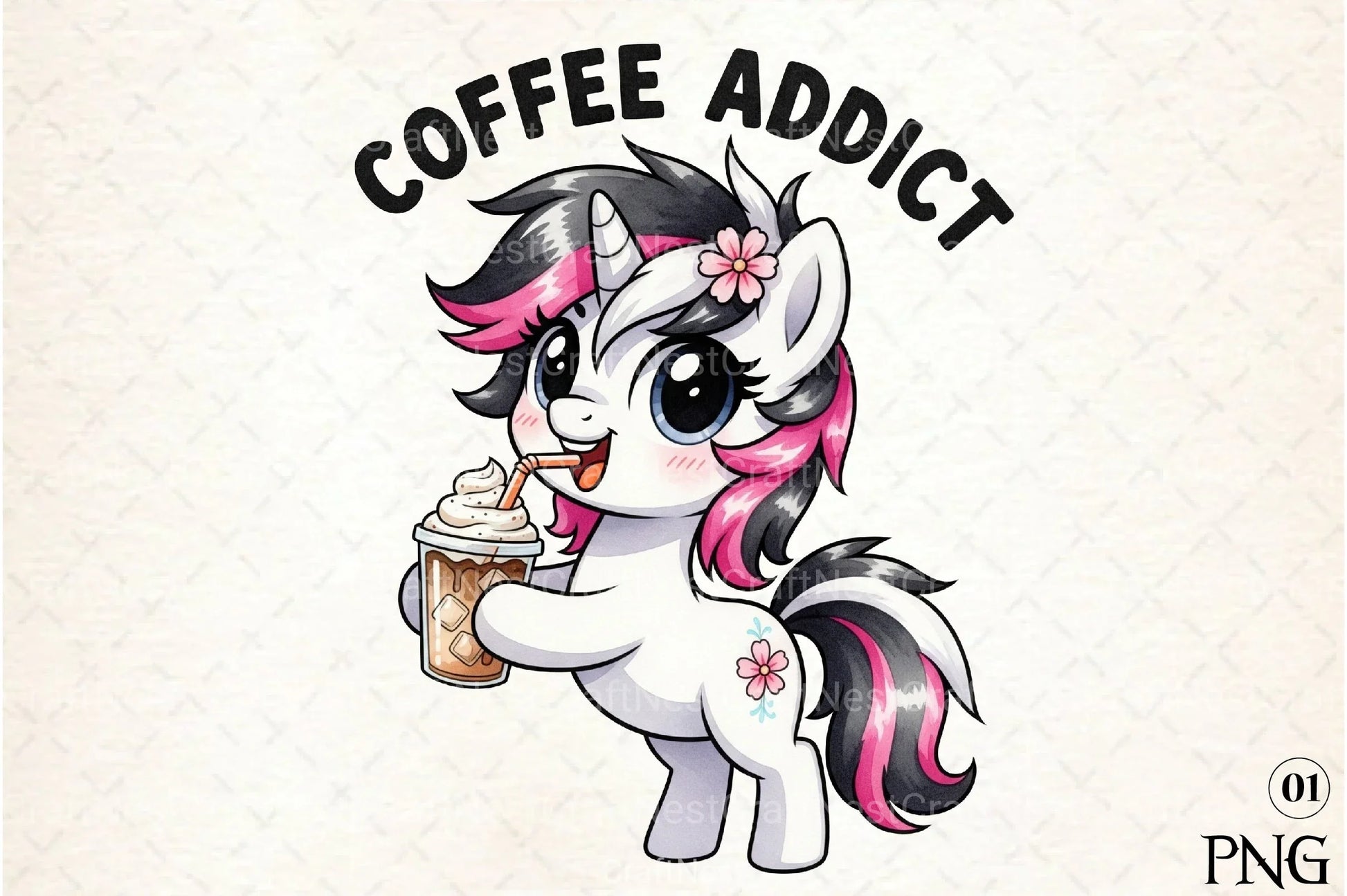 Coffee Addict Cute Horse Clipart Bundle - CraftNest - Digital Crafting and Art