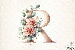 Floral Alphabet Clipart Bundle 3 - CraftNest - Digital Crafting and Art