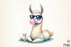 Funny Llama and Bubble Gum Clipart Bundle