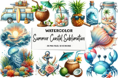 Summer Coastal Clipart Bundle - CraftNest - Digital Crafting and Art