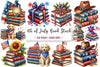 4th of July Book Stack Clipart Bundle