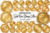 Gold Wax Stamp Letter Clipart Bundle