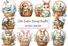 Cute Easter Bunny & Basket Clipart Bundle
