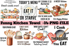 Funny Kitchen Towel Clipart Bundle - CraftNest - Digital Crafting and Art