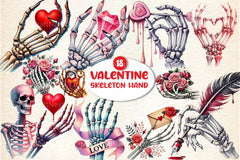 Valentine Skeleton Hand Clipart Bundle 1 - CraftNest - Digital Crafting and Art