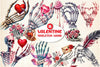 Valentine Skeleton Hand Clipart Bundle