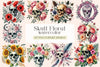 Skull Floral Clipart Bundle