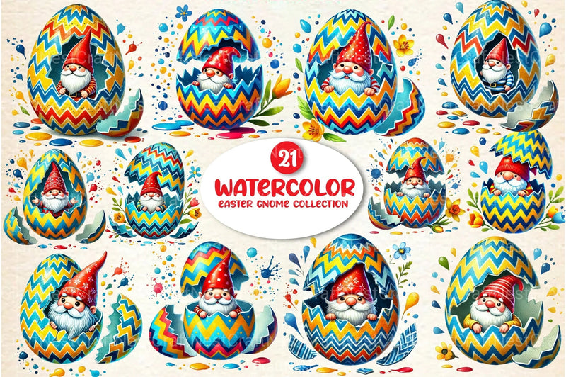 Easter Egg Gnome Clipart Bundle Collection - CraftNest - Digital Crafting and Art