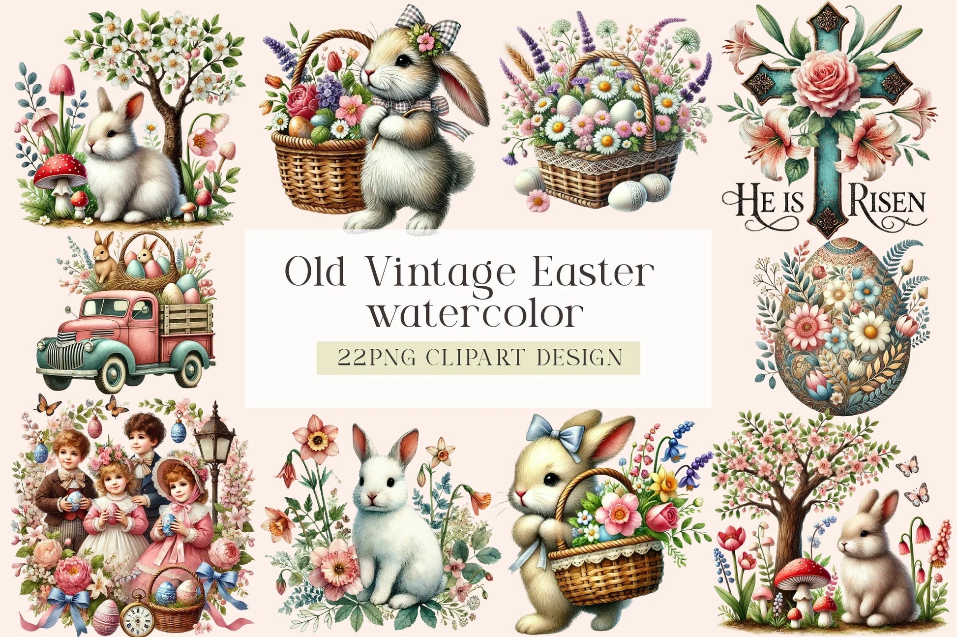 Vintage Easter Clipart Bundle - CraftNest - Digital Crafting and Art