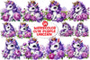 Cute Purple Unicorn Clipart Bundle