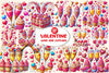 Valentine Wine and Cupcake Clipart Bundle