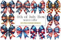 4th of July Bow Clipart Bundle - CraftNest - Digital Crafting and Art