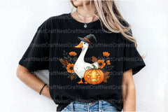 Floral Halloween Silly Goose Fall Clipart Bundle 4 - CraftNest - Digital Crafting and Art