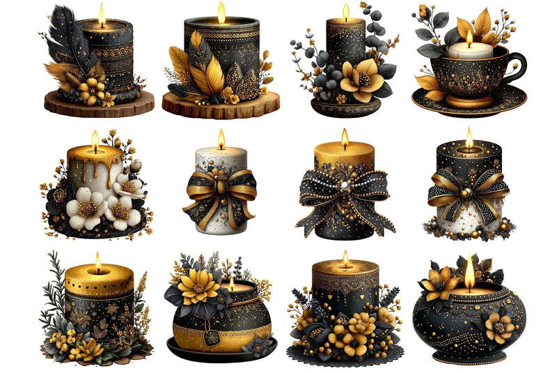 Elegant Candle Decor Clipart Bundle - CraftNest - Digital Crafting and Art