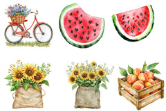 Happy Rustic Summer Clipart Bundle - CraftNest - Digital Crafting and Art