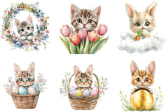 Easter Bunny Cat Peeking Sublimation Clipart Bundle - CraftNest - Digital Crafting and Art
