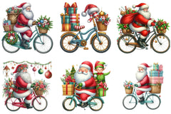 Santa Bicycle Gifts Clipart Bundle - CraftNest - Digital Crafting and Art