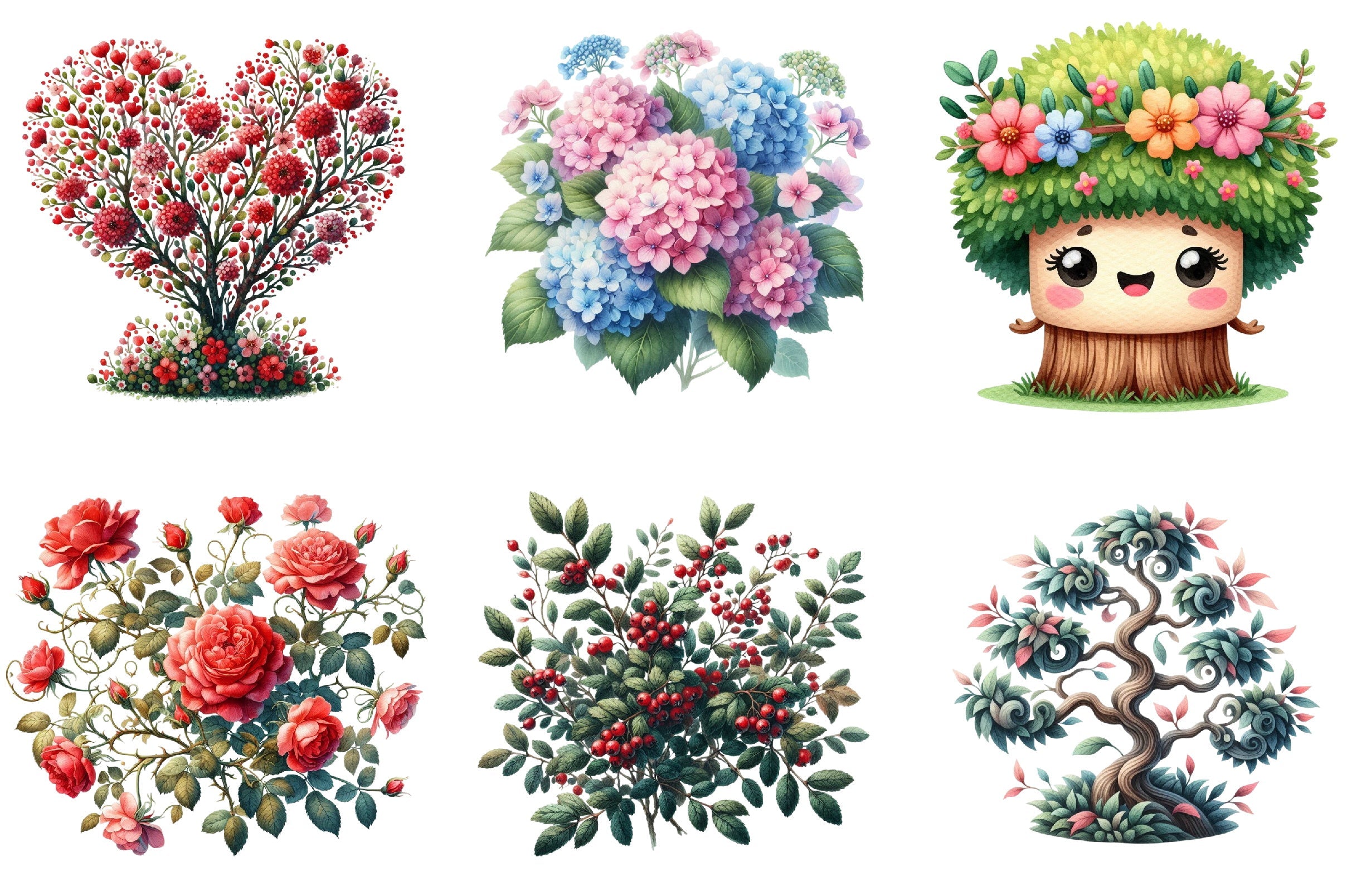 Bushes Clipart Bundle for Creative Designs