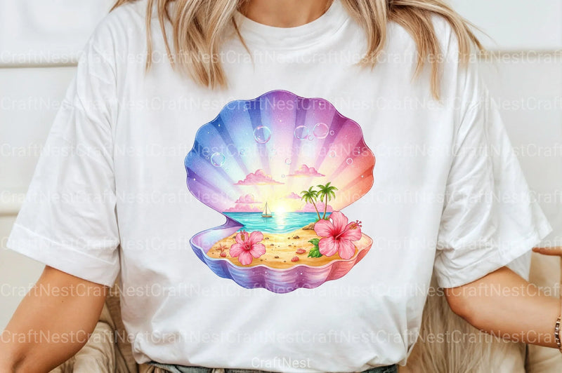 Beach Paradise Seashell Clipart Bundle - CraftNest - Digital Crafting and Art