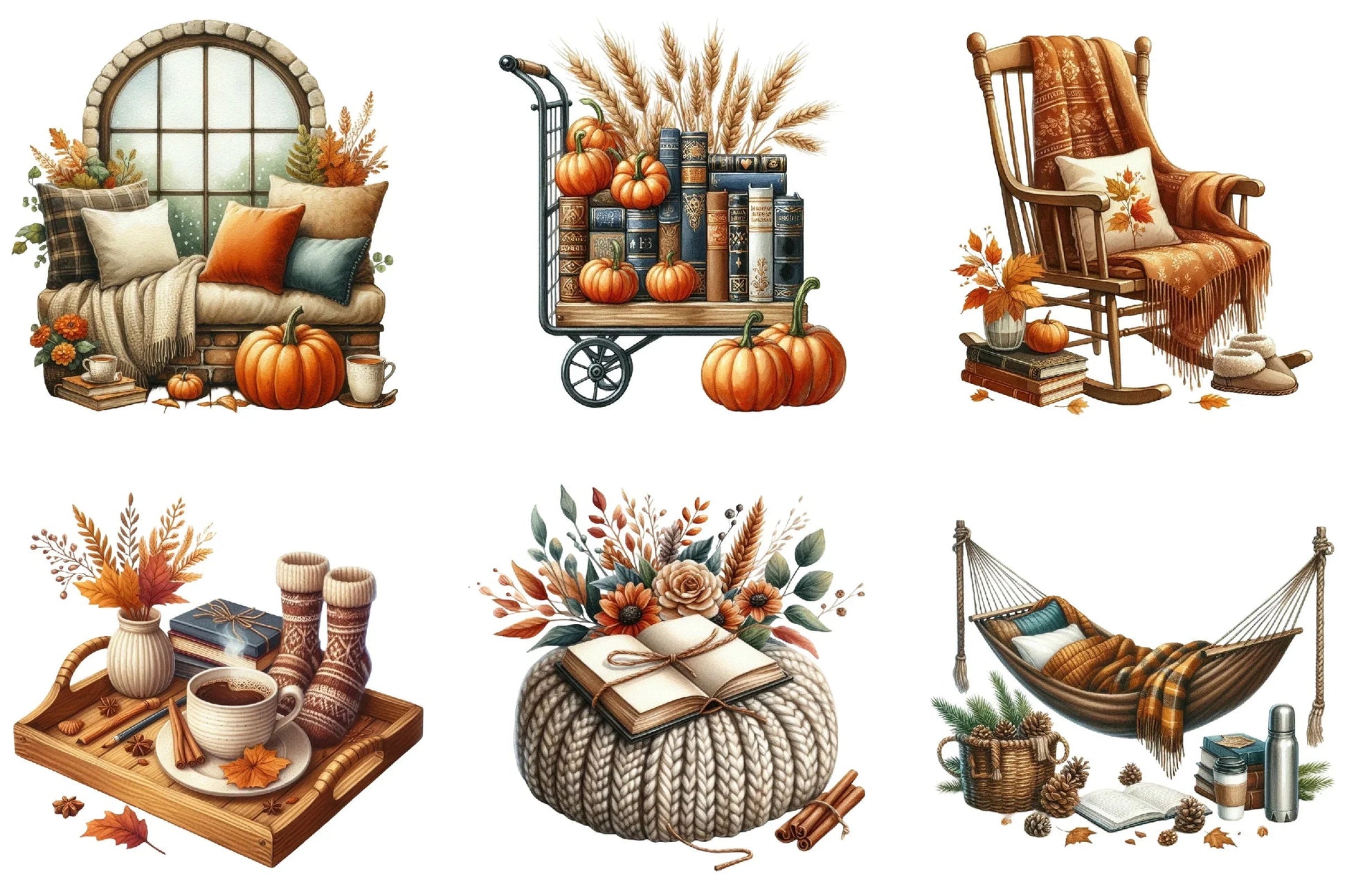 Fall Reading Nook Clipart Bundle - CraftNest - Digital Crafting and Art