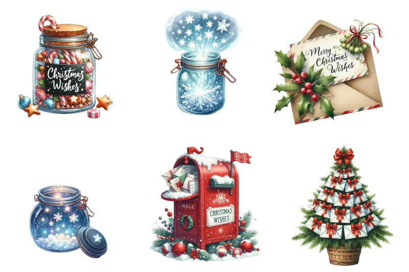 Christmas Wishes Clipart Bundle - CraftNest - Digital Crafting and Art