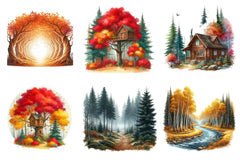 Autumn Landscapes Clipart Bundle - CraftNest - Digital Crafting and Art