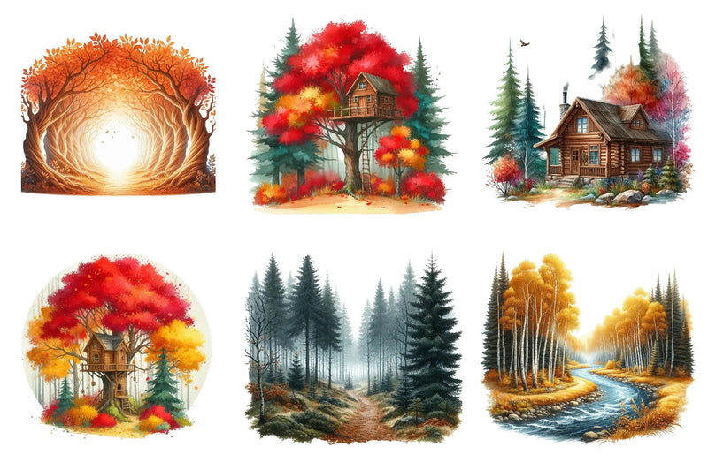 Autumn Landscapes Clipart Bundle - CraftNest - Digital Crafting and Art