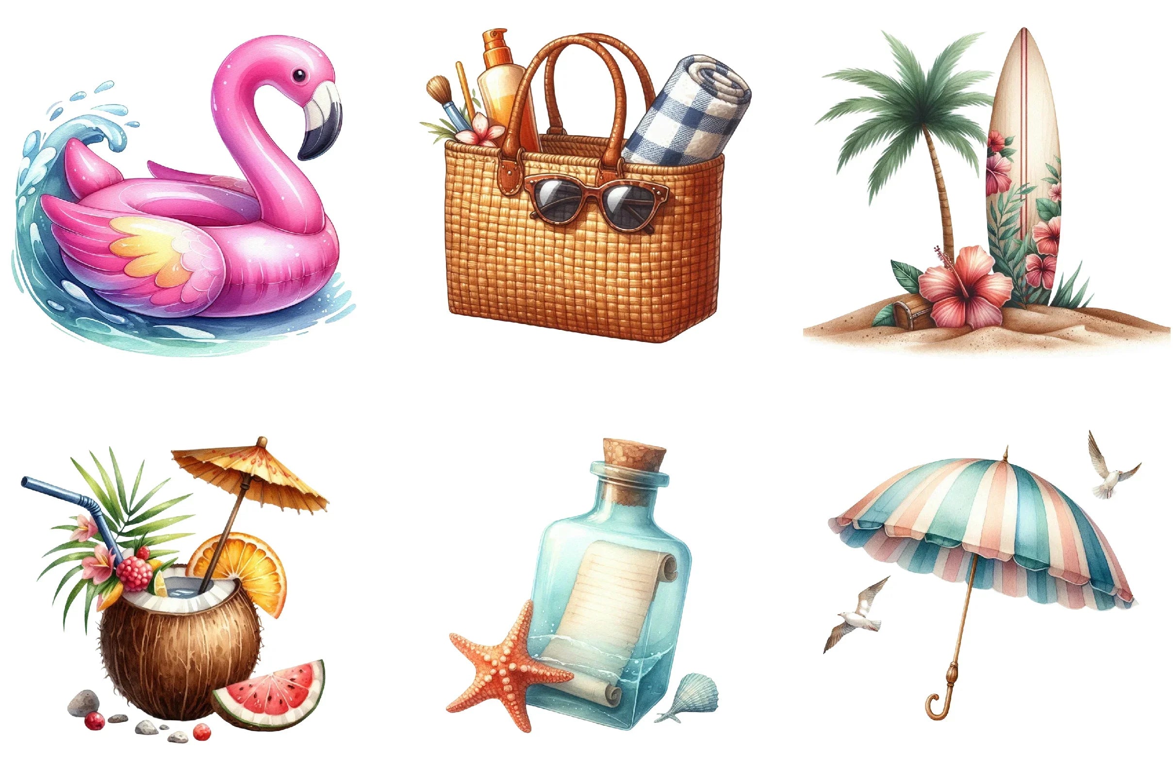 Summer Beach Clipart Bundle - CraftNest - Digital Crafting and Art