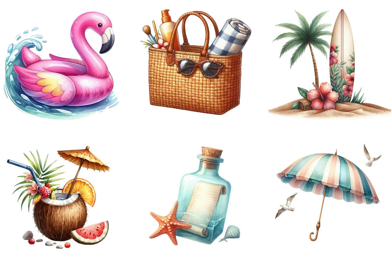Summer Beach Clipart Bundle - CraftNest - Digital Crafting and Art