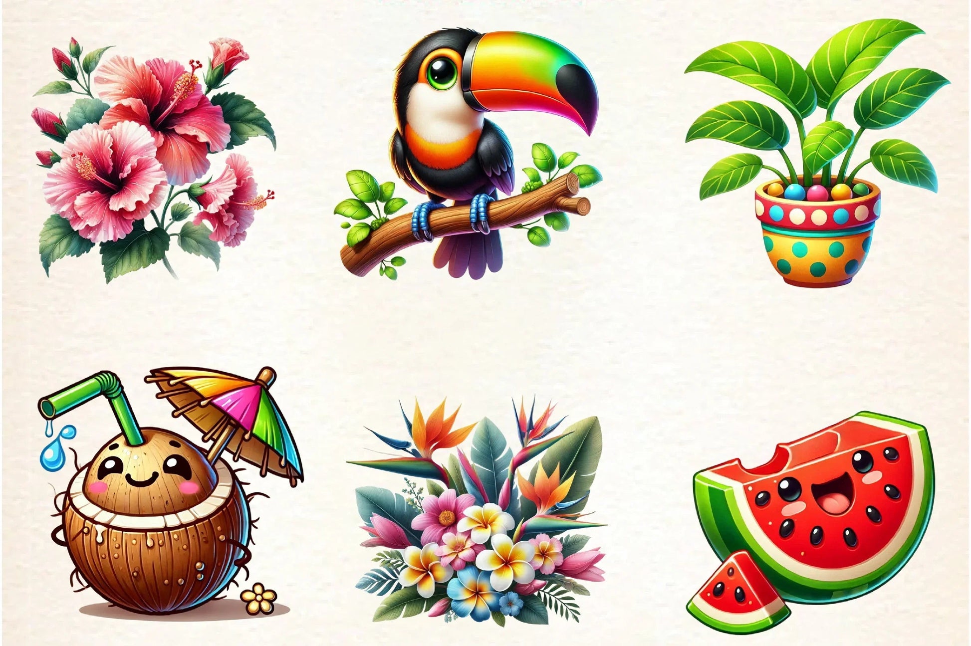 Tropical Spring Clipart Bundle - CraftNest - Digital Crafting and Art