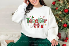 Coquette Teacher Christmas Clipart Bundle - CraftNest - Digital Crafting and Art