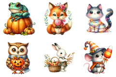 Whimsical Halloween Animal Clipart Bundle - CraftNest - Digital Crafting and Art