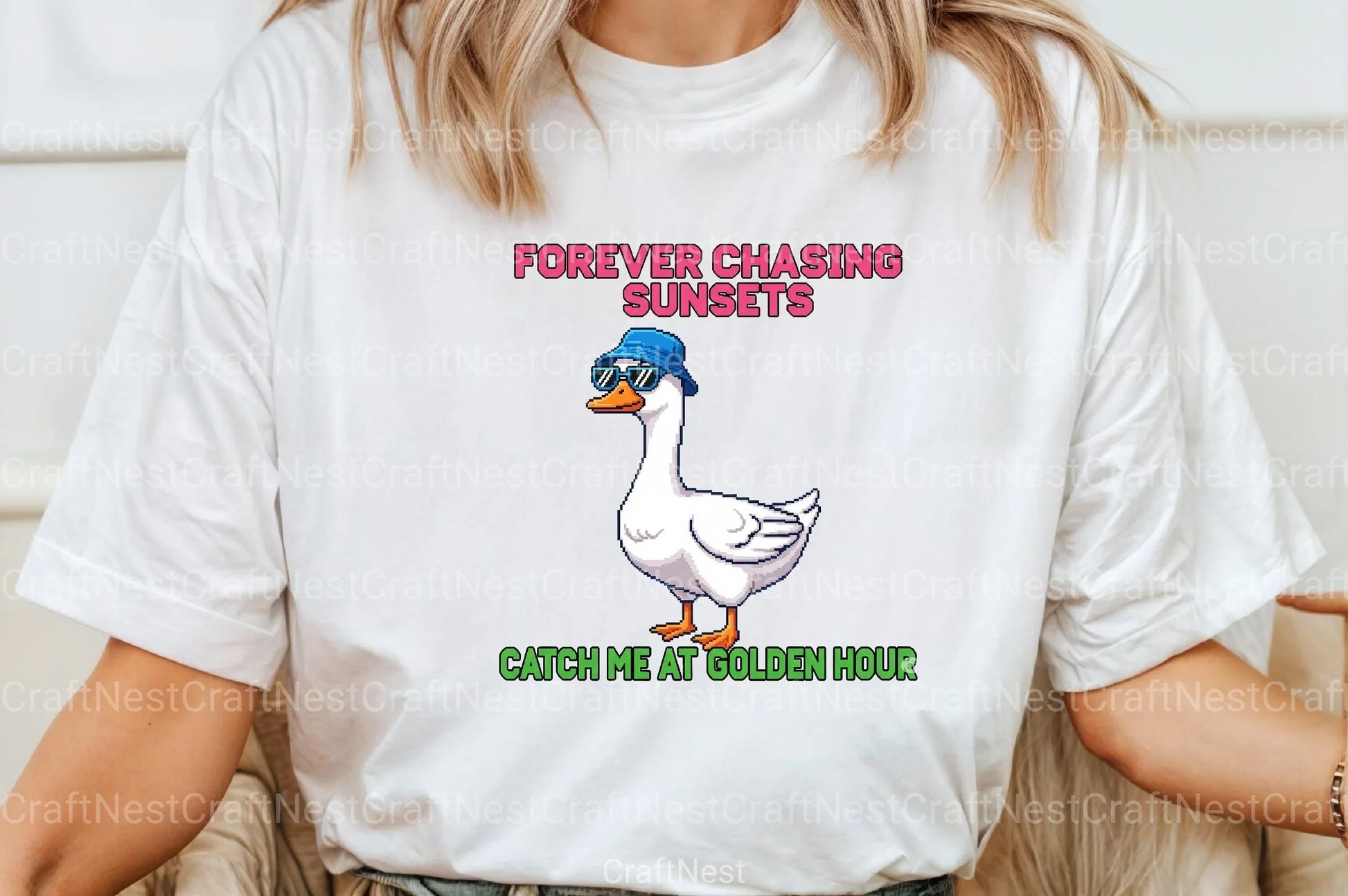 Blocky Style Funny Summer Goose Clipart Bundle 2 - CraftNest - Digital Crafting and Art