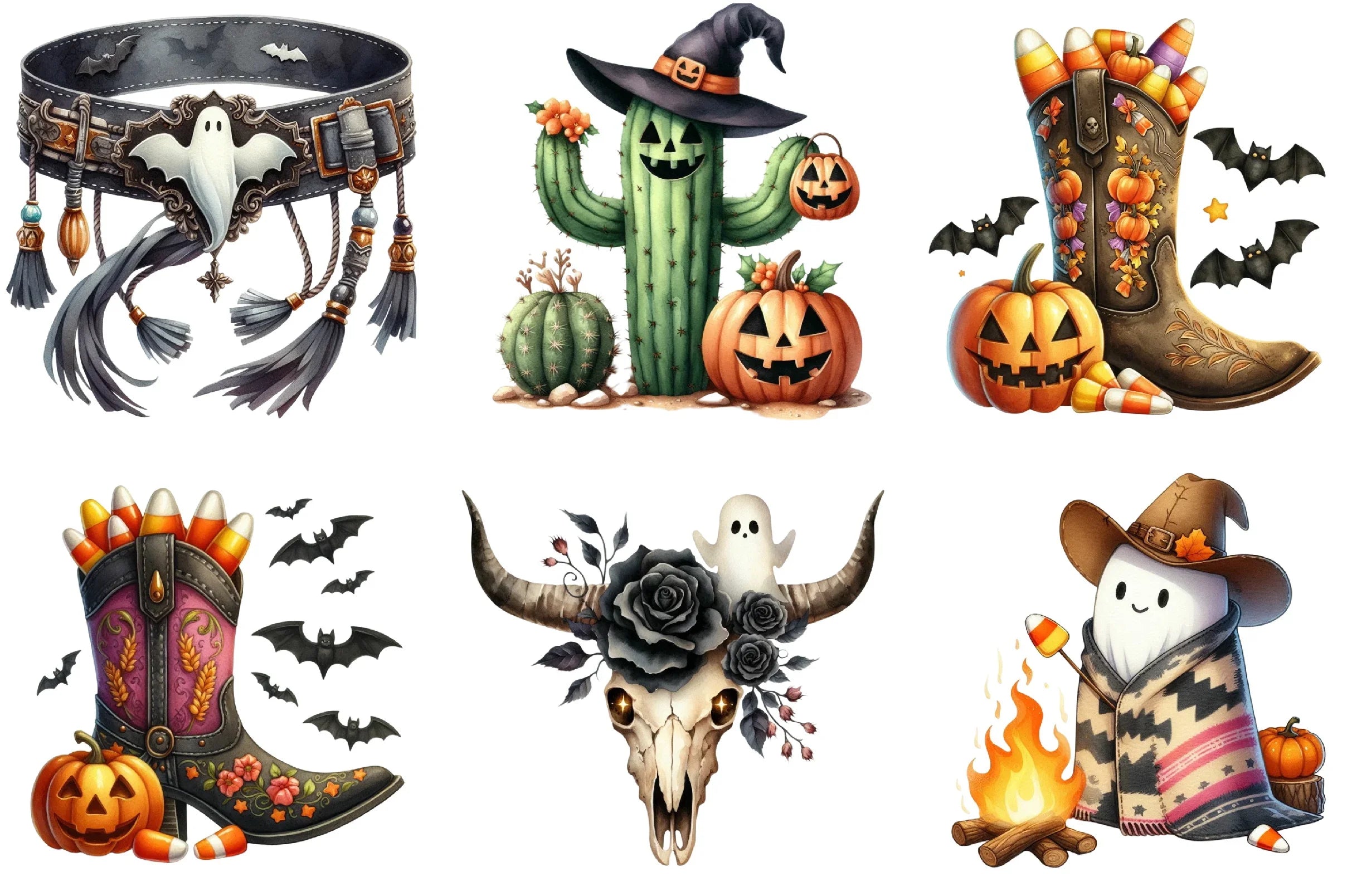 Western Halloween Clipart Bundle - CraftNest - Digital Crafting and Art