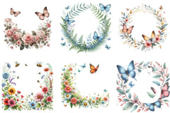 Spring Butterfly Border Clipart Bundle - CraftNest - Digital Crafting and Art