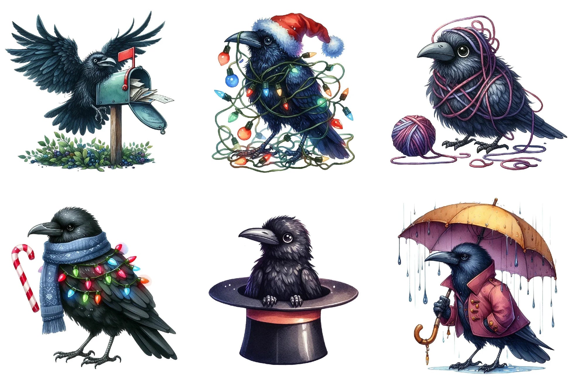 Funny Ravens Clipart Bundle - CraftNest - Digital Crafting and Art