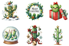 Christmas Cactus Clipart Bundle - CraftNest - Digital Crafting and Art