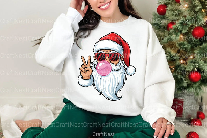 Retro Santa Christmas Bubble Vintage Clipart Bundle - CraftNest - Digital Crafting and Art