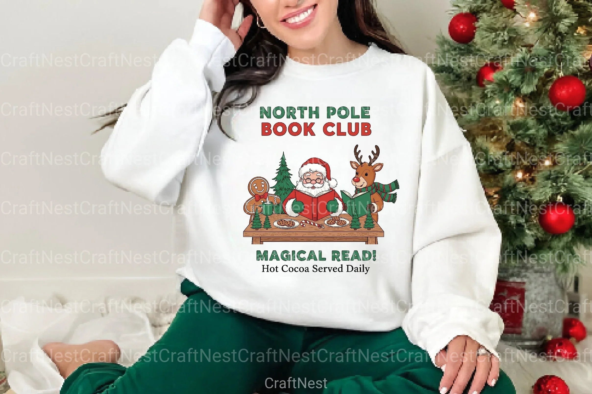 North Pole Book Club Lover Clipart Bundle