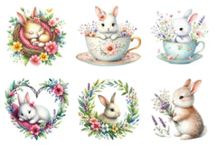 Floral Easter Bunny Clipart Bundle - CraftNest - Digital Crafting and Art