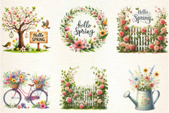 Hello Spring Clipart Bundle - CraftNest - Digital Crafting and Art