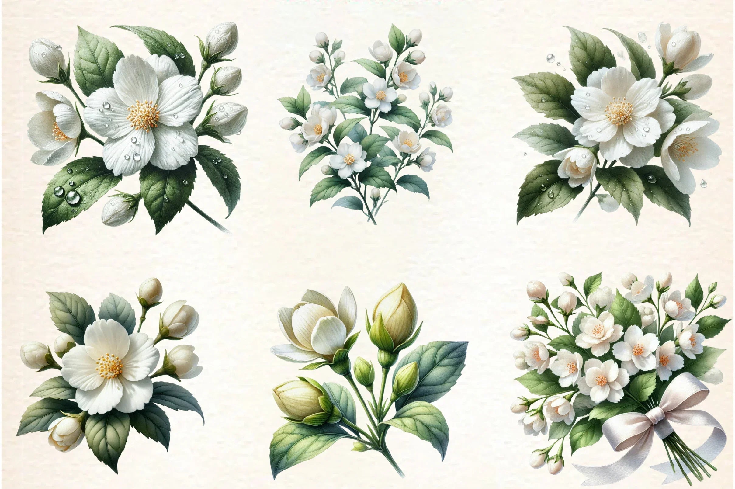 Spring Jasmine Flower Clipart Bundle - CraftNest - Digital Crafting and Art
