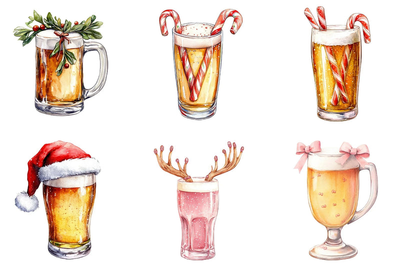Christmas Beer Clipart Bundle - CraftNest - Digital Crafting and Art