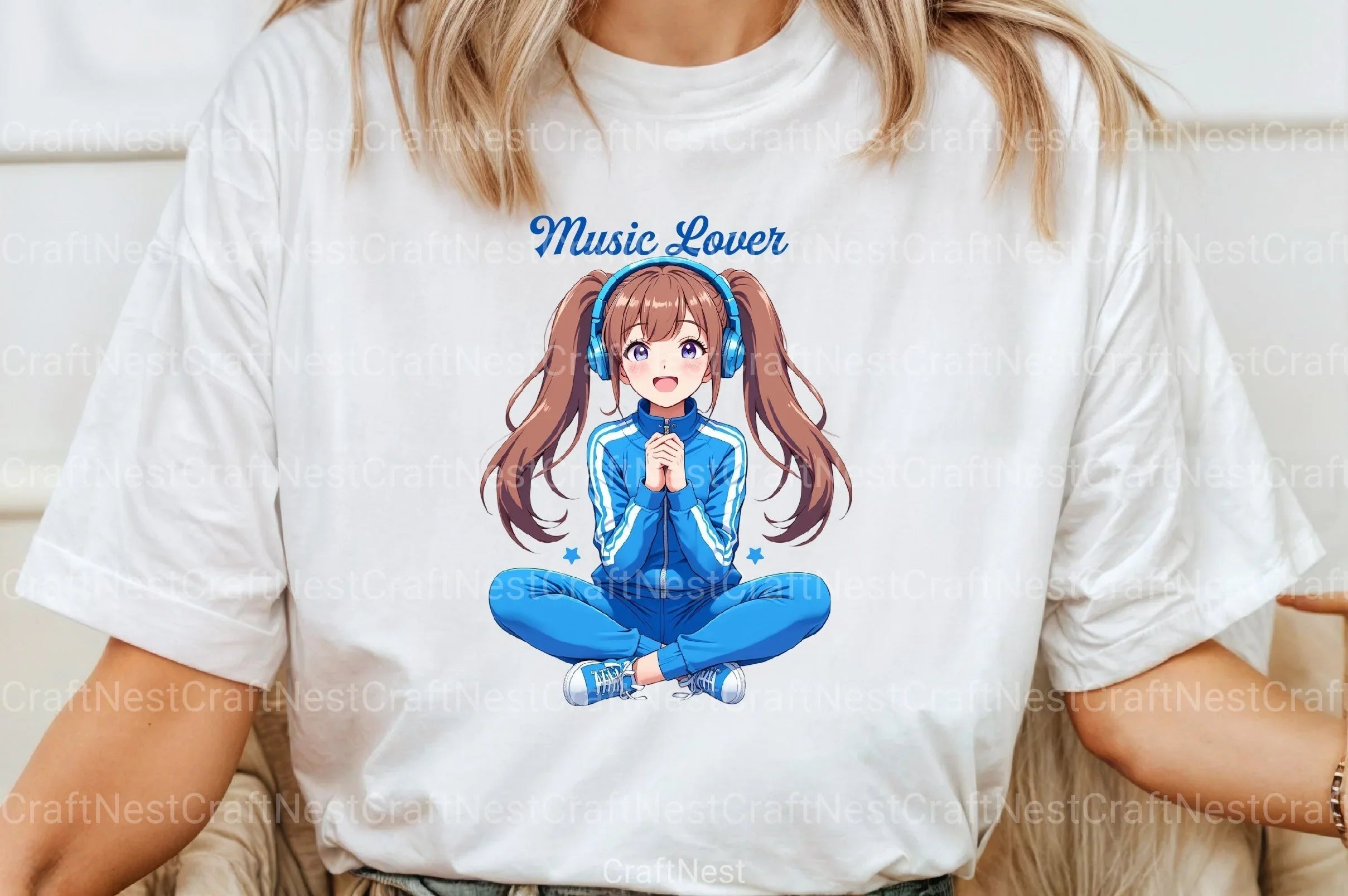 Music Lover Girl Headphones Clipart Bundle - CraftNest - Digital Crafting and Art