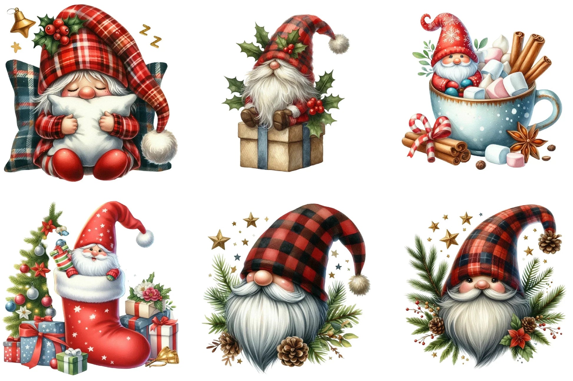 Cozy Christmas Gnomes Clipart Bundle - CraftNest - Digital Crafting and Art