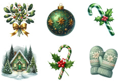 Green Christmas Clipart Bundle - CraftNest - Digital Crafting and Art